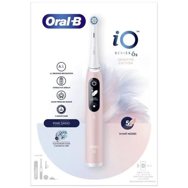 Elektrisk tandborste - ORAL-B - iO Series 6s - Oscillerande-roterande - Rosa - Blandad
