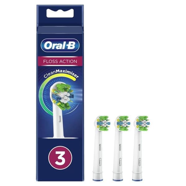 Oral-B FlossAction ersättningsborsthuvud med CleanMaximiser Technology 3 enheter