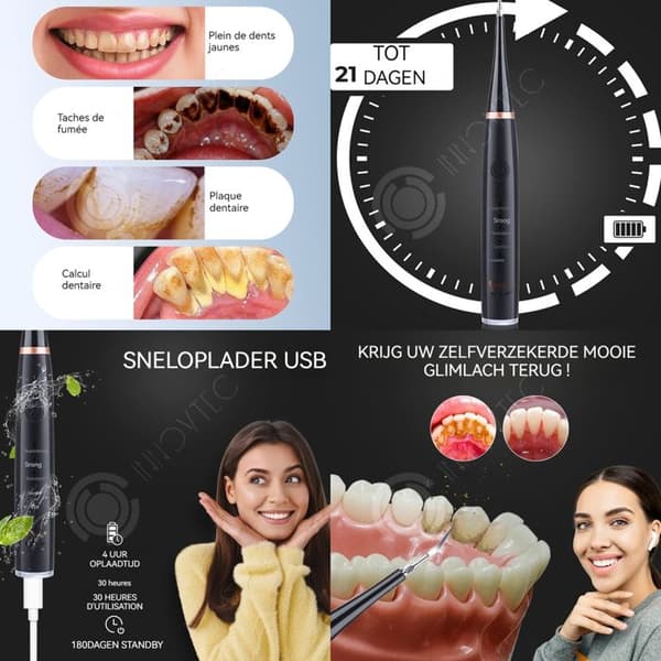 INN Dental scaler 7 huvuden 5 lägen USB-laddningsbox dentalprodukter sonisk elektrisk tandborste vuxna borstar