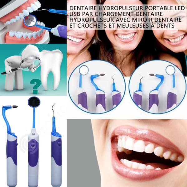 INN Dental bärbar vattentråd LED USB Elektrisk tandborste Hygien Hushållsapparater 3-delat set munvård