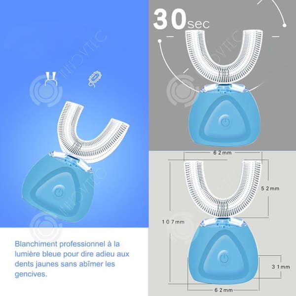 INN U-formad tandborste 6000 akustiska vibrationer per minut 10 dagars kontinuerlig användning Silikon oral irrigator