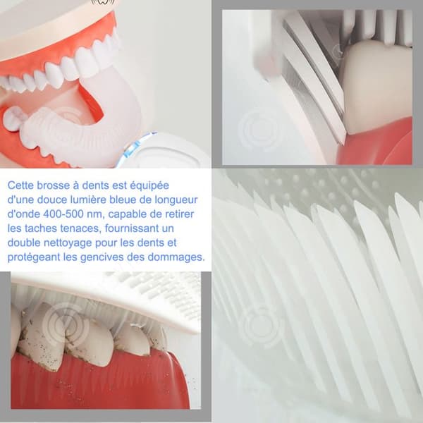 INN U-formad tandborste 6000 akustiska vibrationer per minut 10 dagars kontinuerlig användning Silikon oral irrigator