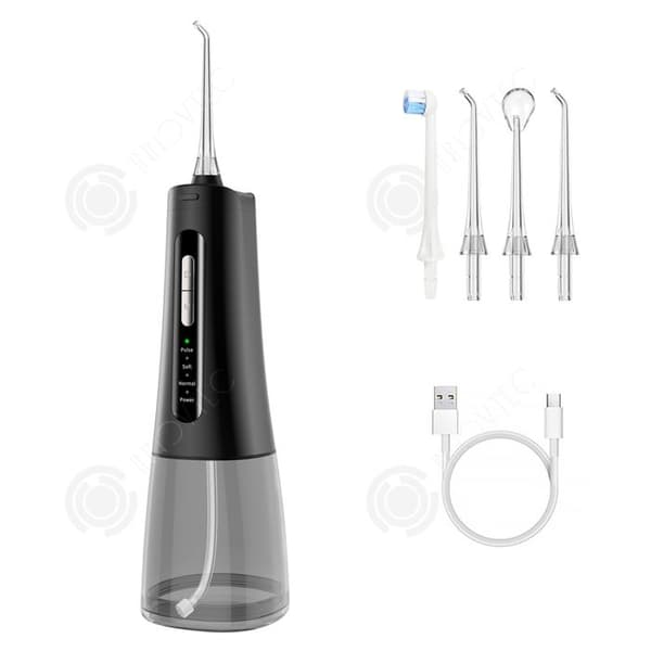 INN Dental jet vattentråd 310ml eltandspolning för terräng bärbar elektrisk tandsköljning 4 lägen svart vattentand