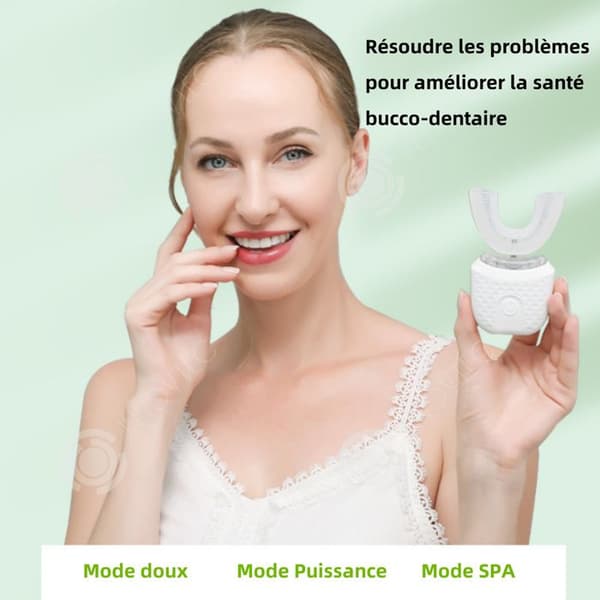 INN U-formad tandborste 48000 akustiska vibrationer per minut 10 dagars kontinuerlig användning Silikon oral irrigator