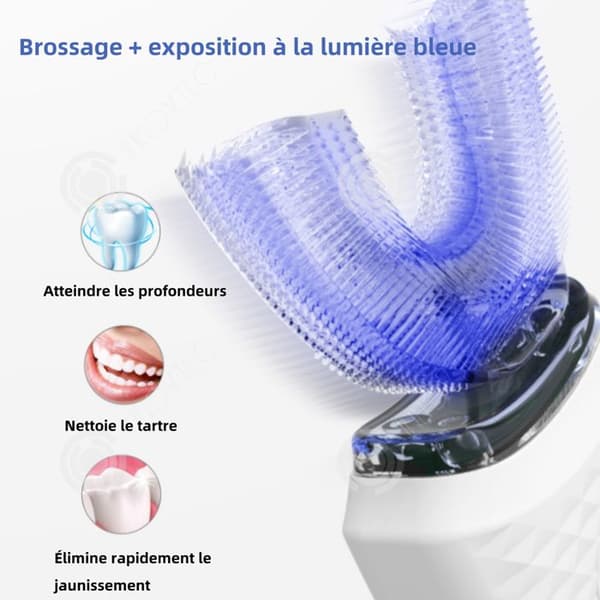 INN U-formad tandborste 48000 akustiska vibrationer per minut 10 dagars kontinuerlig användning Silikon oral irrigator