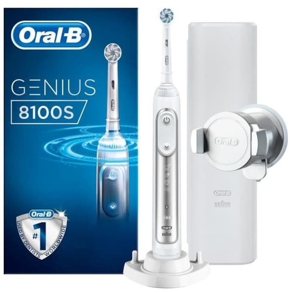 Elektrisk tandborste - BRAUN - Oral-B GENIUS8100S - 5 borstlägen - Tillbehör ingår