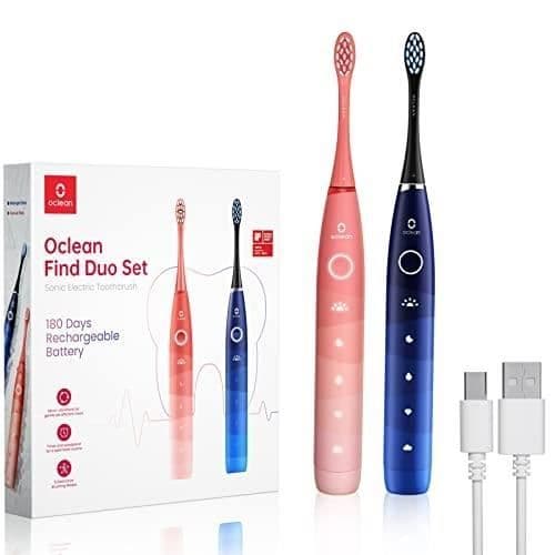 OCLEAN FIND DUO SET (2X SONIC ELEKTRISKA TANDBORSTAR), 5 LÄGEN MED WHI