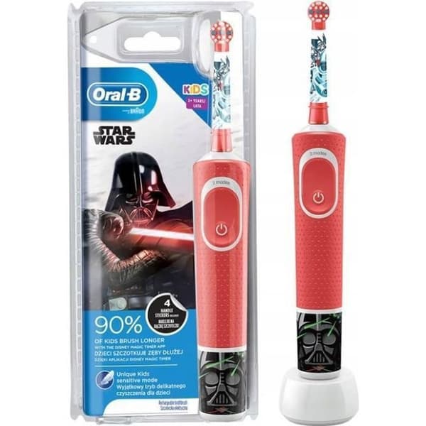 Oral-B D100 KIDS Anpassningsbar tandborste med utbytbara Star Wars-klistermärken