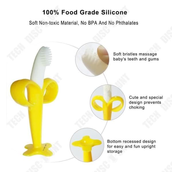 TD® banantandborste baby barn reser molar stick flicka pojke 3 år sensorisk pedagogisk inlärning ergonomiska uppvaknande lekar