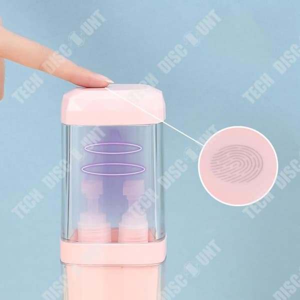 TD® Badrumsflaska Glastandborsthållare Wash Cup Kostym Resetillbehör Crystal Diamond LED Rosa