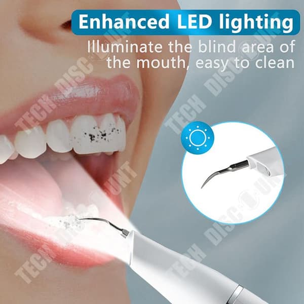 TD® Ultrasonic Tooth Cleaner 5-hastighets vattentät hushållstandrengöringsmedel med lätt elektrisk tandrengöring