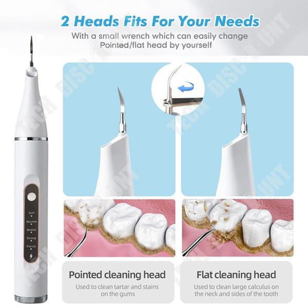 TD® Ultrasonic Tooth Cleaner 5-hastighets vattentät hushållstandrengöringsmedel med lätt elektrisk tandrengöring