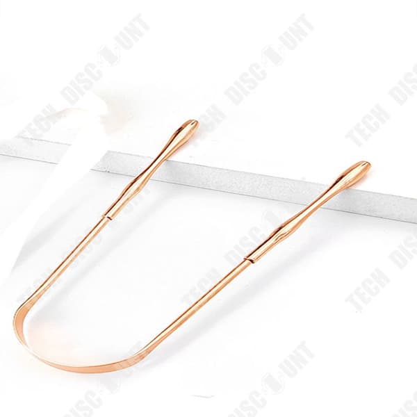 TD® Pure Copper Tongue Scraper Rostfritt stål Tungrengöring Ta bort bakterier Skydda munhygien Rose Gold