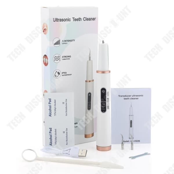 TD® Ultrasonic Tooth Cleaner 5 Justerbara hastigheter Tand tandstensborttagning Högfrekventa vibrationständer