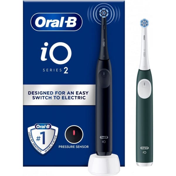 Oral-B iO2 Duo eltandborstpar, svart & grön