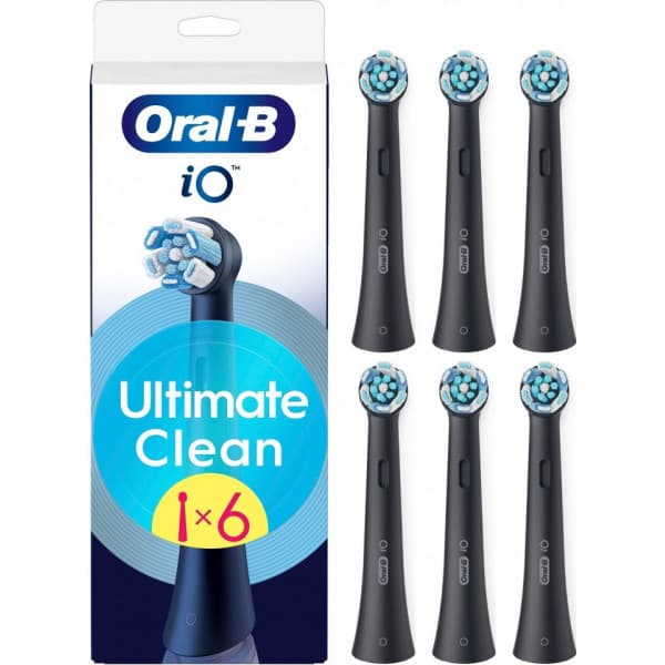 Oral-B iO Ultimate Clean borsthuvud, 6 st, svart