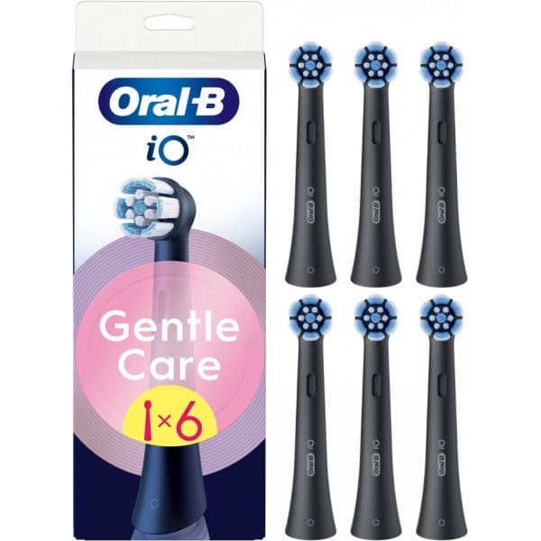 Oral-B iO Gentle Care borsthuvuden, 6 st, svart