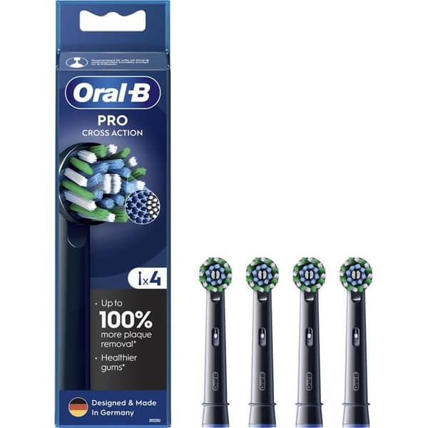 Oral-B Pro Cross Action Svart, 4 delar