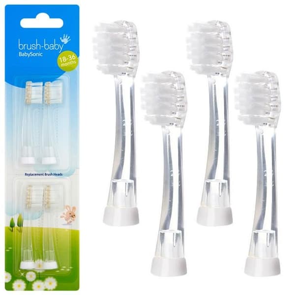 Bross-Bébé BabySonic Laddar för Sonic Tandborste 18-36 Månader, 4-pack
