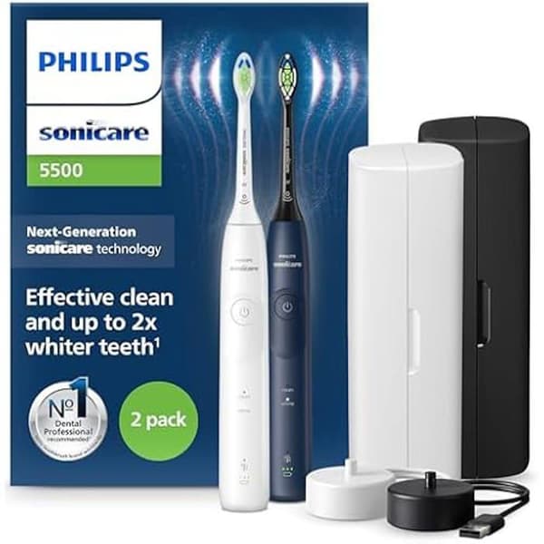Elektrisk tandborste - PHILIPS - Sonicare 5500 - 2 lägen - Tryckvarning - Laddningsbar