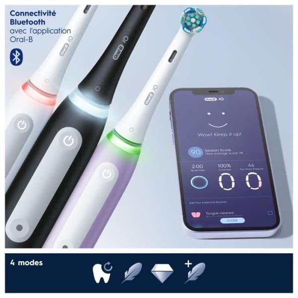 Oral-B iO 4N eltandborste - Svart - Med resefodral - Bluetooth-ansluten