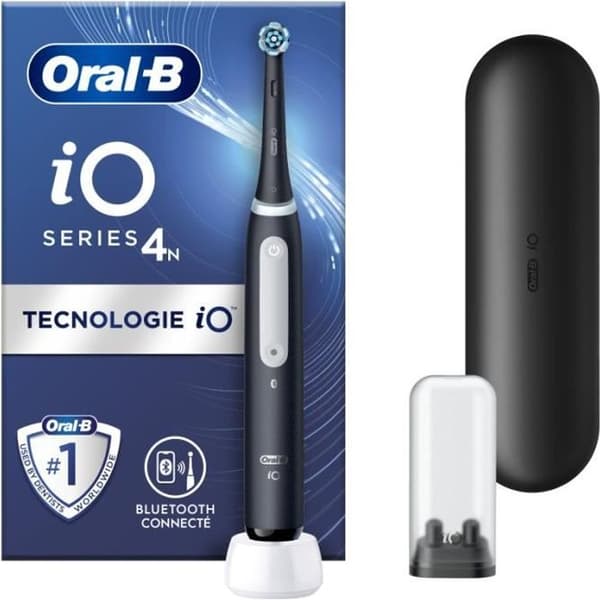 Oral-B iO 4N eltandborste - Svart - Med resefodral - Bluetooth-ansluten