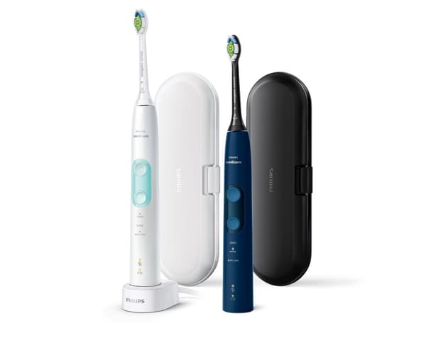 Philips Sonicare ProtectiveClean 5100 ProtectiveClean 5100 HX6851/34 2-pak soniske elektriske tandbørster med tilbehør
