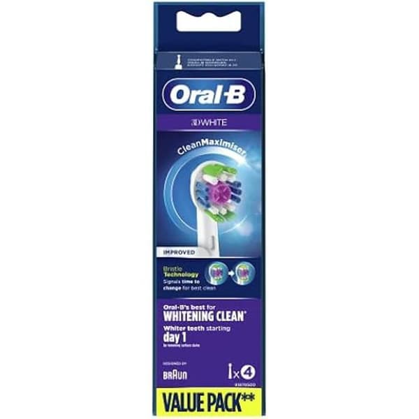 Elektriska tandborstar - ORAL-B - 3D - 4 delar - CleanMaximiser Technology - Optimal blekning