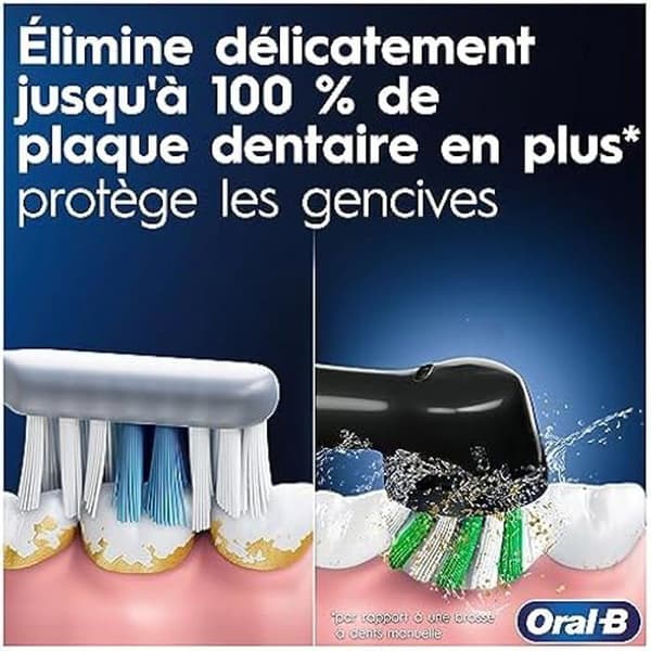Elektrisk tandborste - ORAL-B - Pro Series 1 - 2 3D rengöringsborstar - blå och svart