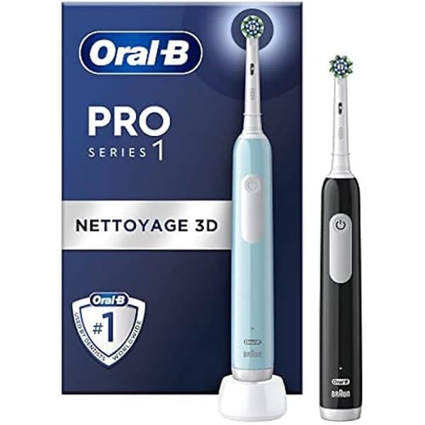 Elektrisk tandborste - ORAL-B - Pro Series 1 - 2 3D rengöringsborstar - blå och svart