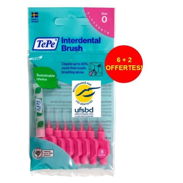 Interdentalborstar - TePe - Original - 0,4 mm - 8 delar - Miljöansvarig