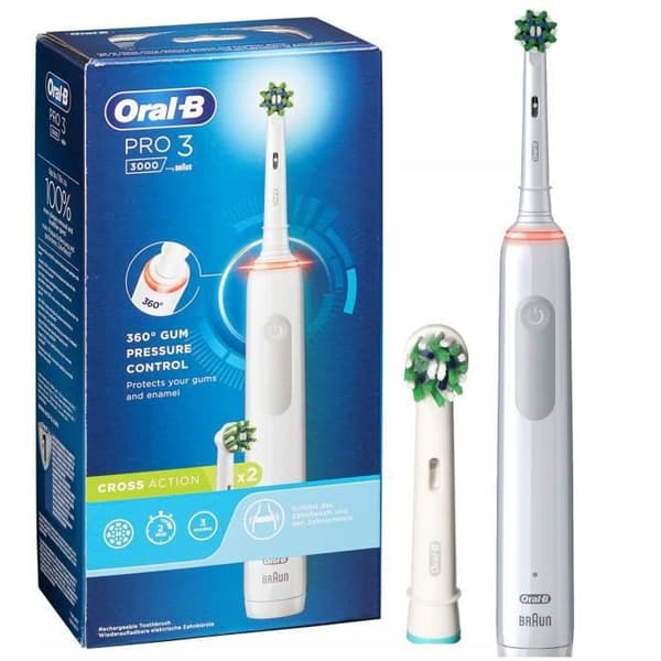 ORAL B PRO 3 3000 VIT TANDBORSTE