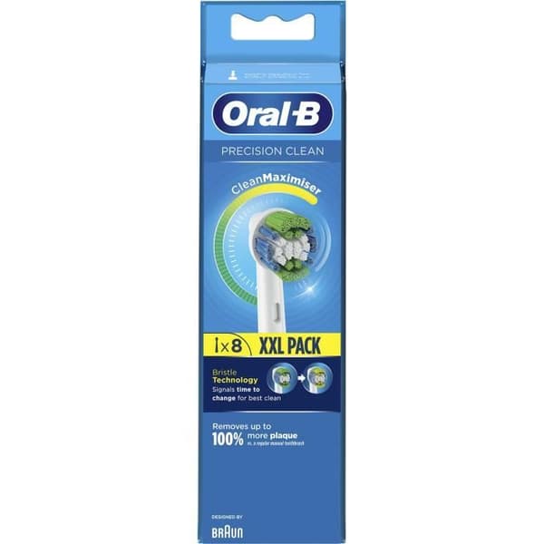 Oral-B Precision Clean Clean Maximiser ersättningsborsthuvuden, för elektrisk tandborste, 8-pack