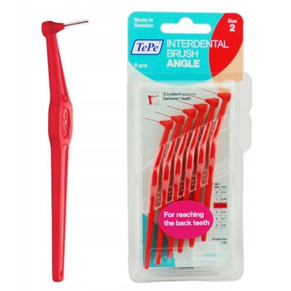 Interdentalborstar - TePe - Vinkel - Röd - 0.5mm - 6 stycken