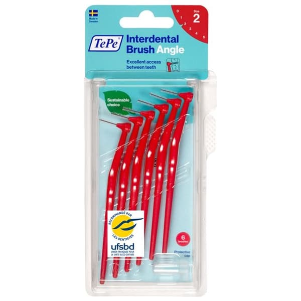 Interdentalborstar - TePe - Vinkel - Röd - 0.5mm - 6 stycken
