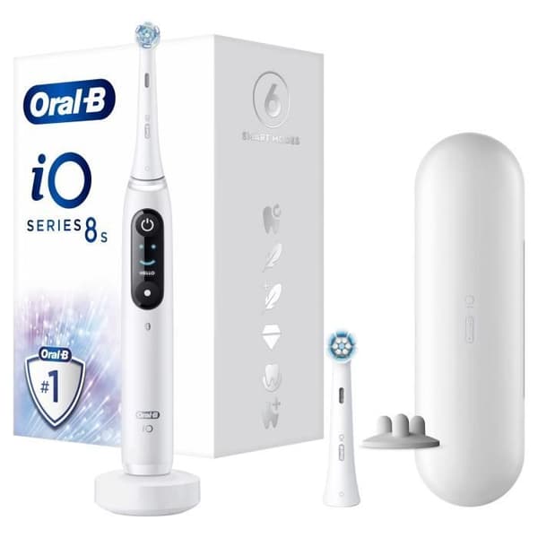Elektrisk tandborste - Oral-B - iO 8N - Känsligt tandkött - 2 borsthuvuden - 1 resefodral