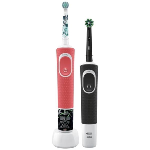 Oral-B D103 Svart + D100 Star Wars D103.413.3-D100.410.2K eltandborste för barn roterande / oscillerande ro