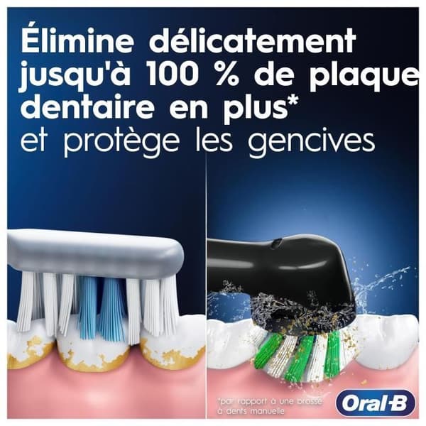 Oral-B Pro 3 3900 sähköhammasharja - 2 kpl pakkaus - 2 mustaa kahvaa - 3 harjaspäätä - Braunin suunnittelema