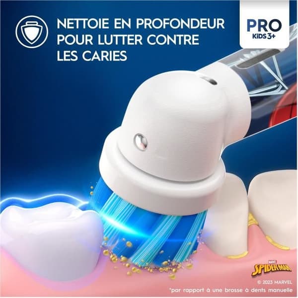 Oral-B Pro sähköhammasharja lapsille, 1 Marvel Spider-Man -kahva, 1 harjaspää, 3+ vuotta