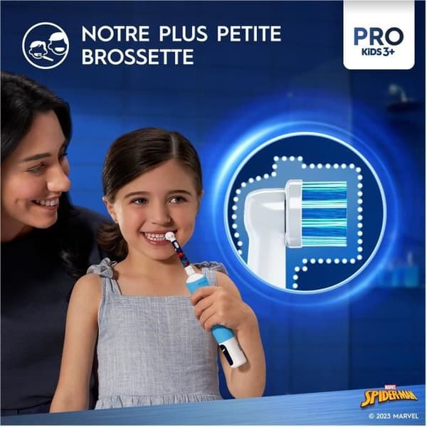 Oral-B Pro sähköhammasharja lapsille, 1 Marvel Spider-Man -kahva, 1 harjaspää, 3+ vuotta