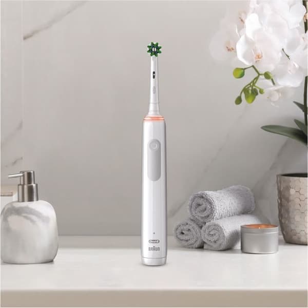 ORAL-B Pro 3 elektrisk tandbørste - 3 børstehoveder inkluderet - hvid - ledningsfri