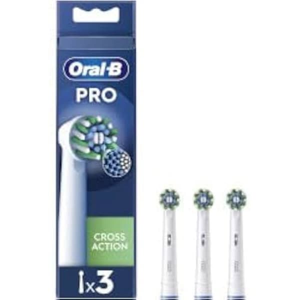 Pro Cross Action-ersättningshuvuden - Oral-B - 3 huvuden - Tar bort upp till 100 % av tandplack