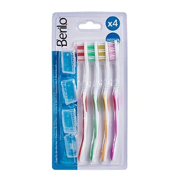 Tandborste Berilo AR1410003 Gul Blå Röd Grön (12 antal)