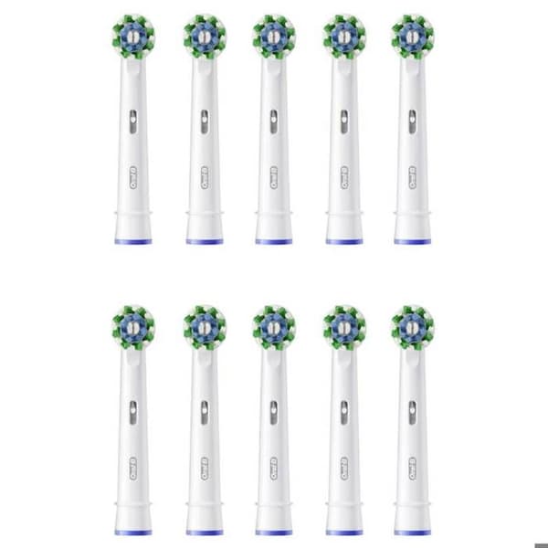 Tandborstehuvuden - ORAL-B - Cross Action - 10 stycken - Vit - Oscillerande-roterande
