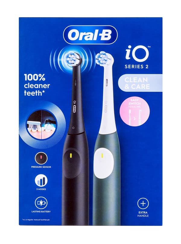 Braun Oral-B iO Series 2 +1 Två eltandborstar Svart, Grön