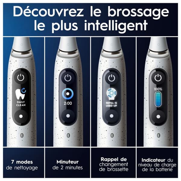 Oral-B iO 10 uppladdningsbar elektrisk tandborste Vit, 1 huvud, 1 laddningsbart resväska, 1 iO Sense-laddare