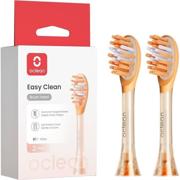 Oclean Testine Tandborste Orange Mjuka Borst 2 stycken Kompatibla med Oclean