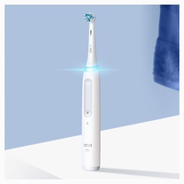 ORAL-B iO4 ansluten elektrisk tandborste - vit - 4 borstlägen - 1 borsthuvud, 1 resefodral