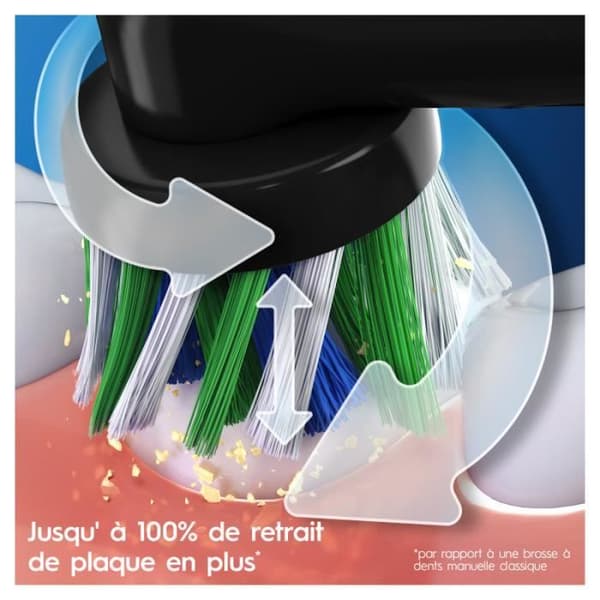 Oral-B Pro 3 eltandborste - Rosa/Svart - 2 eltandborstar