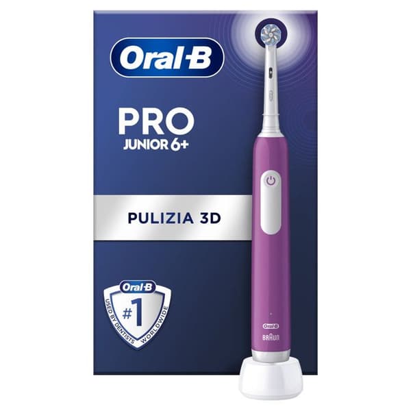 Elektrisk tandborste - Oral-B - Pro Junior - Lila - 3 borstlägen - För barn 6+